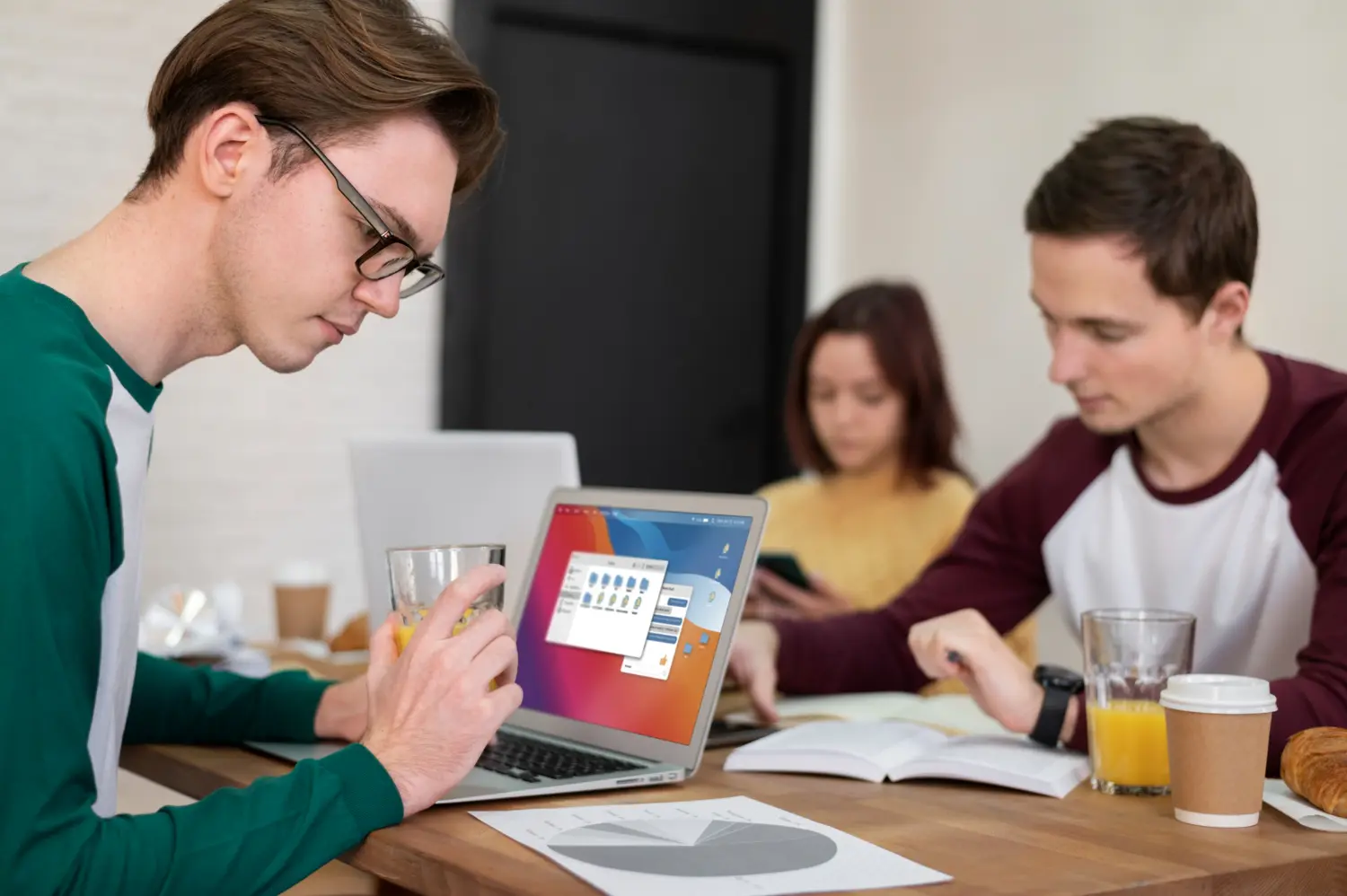 Modern startup team rapidly developing web applications with agile development tools