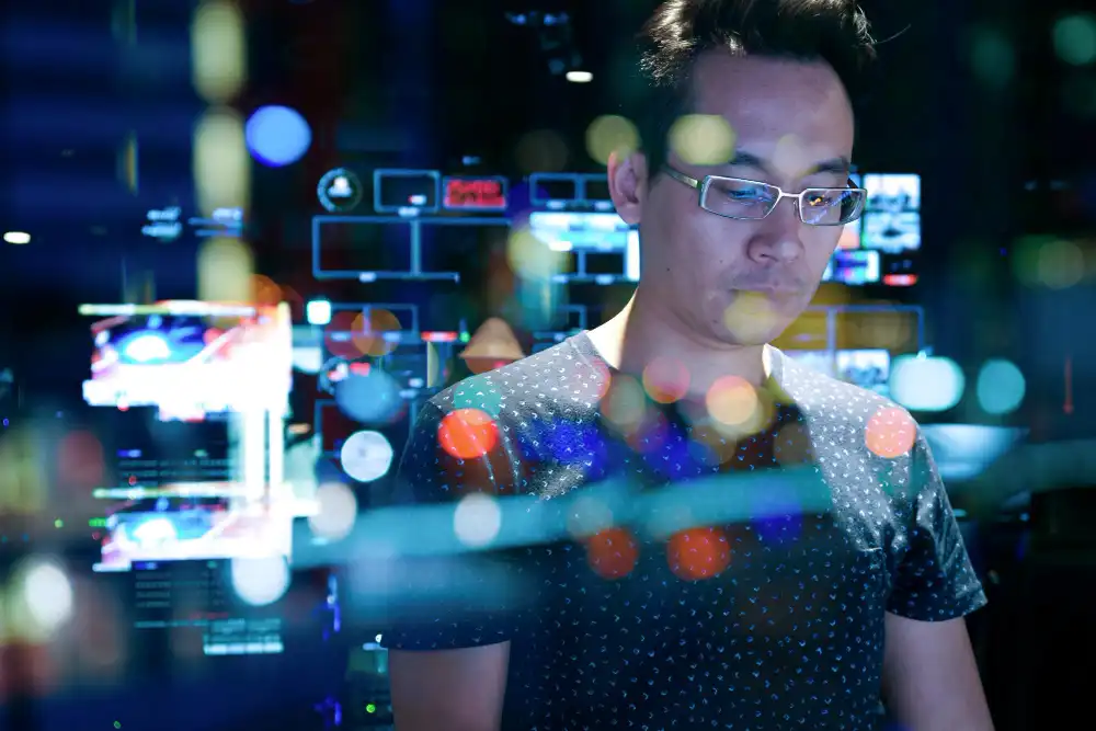 Modern MVP development workflow showing AI tools, no-code platforms, and data analytics integration