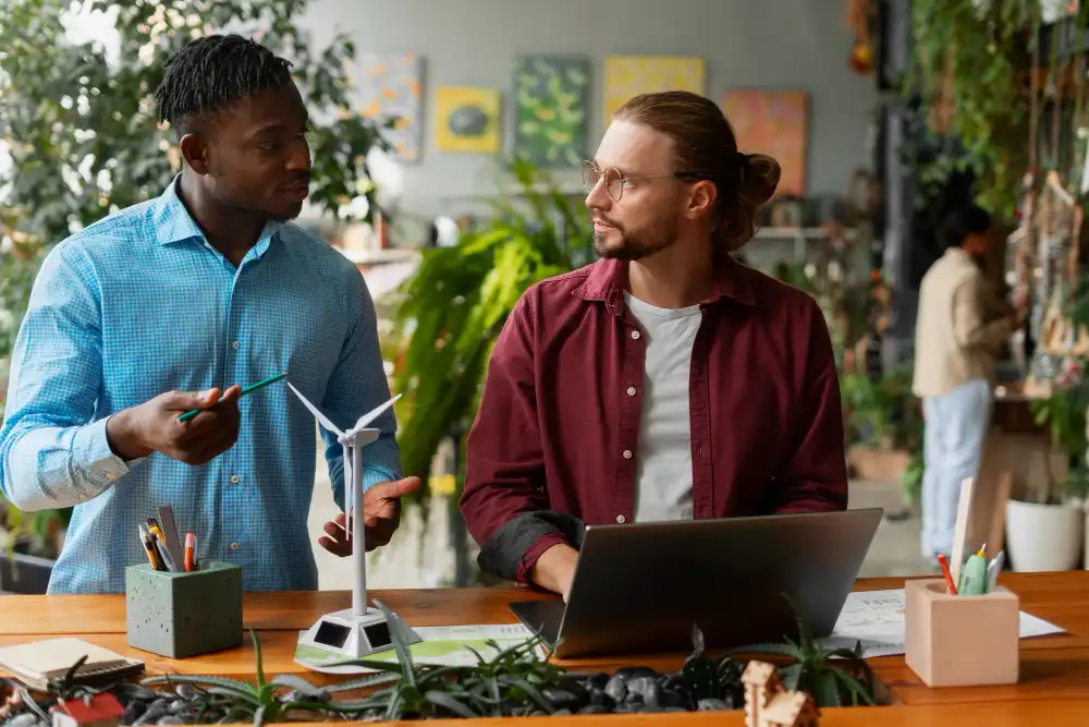 Green MVP development process showing sustainable coding practices and eco-friendly software architecture